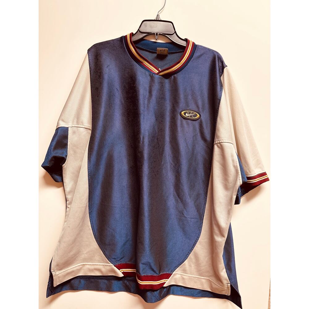Vintage Nike Warm Up Shirt Basketball Shooting Jersey Navy Size XXL *READ*